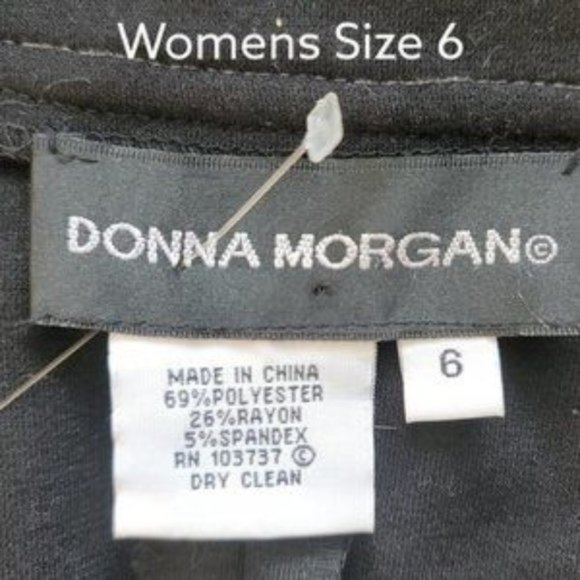 Donna Morgan Women's Black Polyester Blend Sleeveless Knee Length Dress Size 6 - Picture 2 of 3